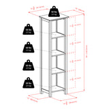 Winsome Wood Milan 4-Section Tall Storage Shelf, Narrow, Walnut 94416-WINSOMEWOOD