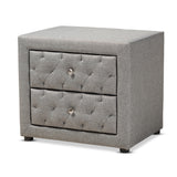 Lepine Modern Contemporary Fabric Upholstered 2-Drawer Nightstand