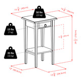 Winsome Wood Regalia Accent Table with drawer, shelf 94430-WINSOMEWOOD