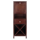 Winsome Wood Brooke Jelly Cupboard, 4-Section Cabinet, Walnut 94443-WINSOMEWOOD