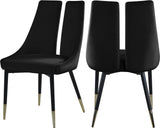 Sleek Velvet Contemporary Dining Chair - Set of 2