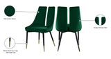 Sleek Velvet / Engineered Wood / Metal / Foam Contemporary Green Velvet Dining Chair - 22" W x 24.5" D x 35.5" H