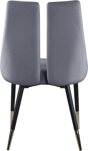 Sleek Velvet / Engineered Wood / Metal / Foam Contemporary Grey Velvet Dining Chair - 22" W x 24.5" D x 35.5" H