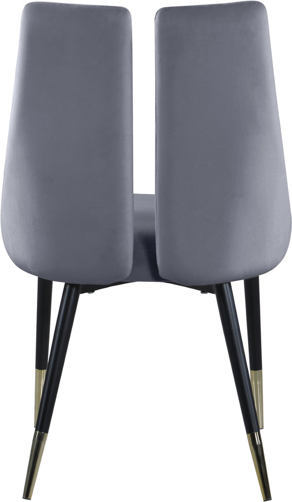 Sleek Velvet / Engineered Wood / Metal / Foam Contemporary Grey Velvet Dining Chair - 22" W x 24.5" D x 35.5" H