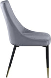 Sleek Velvet / Engineered Wood / Metal / Foam Contemporary Grey Velvet Dining Chair - 22" W x 24.5" D x 35.5" H