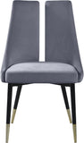 Sleek Velvet / Engineered Wood / Metal / Foam Contemporary Grey Velvet Dining Chair - 22" W x 24.5" D x 35.5" H