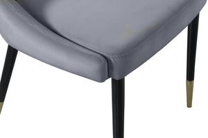 Sleek Velvet / Engineered Wood / Metal / Foam Contemporary Grey Velvet Dining Chair - 22" W x 24.5" D x 35.5" H