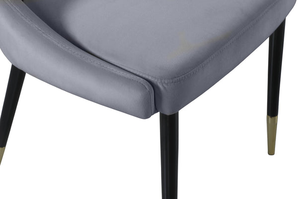 Sleek Velvet / Engineered Wood / Metal / Foam Contemporary Grey Velvet Dining Chair - 22" W x 24.5" D x 35.5" H