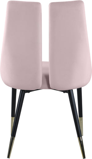 Sleek Velvet / Engineered Wood / Metal / Foam Contemporary Pink Velvet Dining Chair - 22" W x 24.5" D x 35.5" H