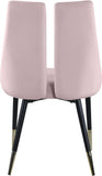 Sleek Velvet / Engineered Wood / Metal / Foam Contemporary Pink Velvet Dining Chair - 22" W x 24.5" D x 35.5" H