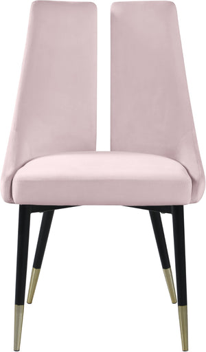 Sleek Velvet / Engineered Wood / Metal / Foam Contemporary Pink Velvet Dining Chair - 22" W x 24.5" D x 35.5" H