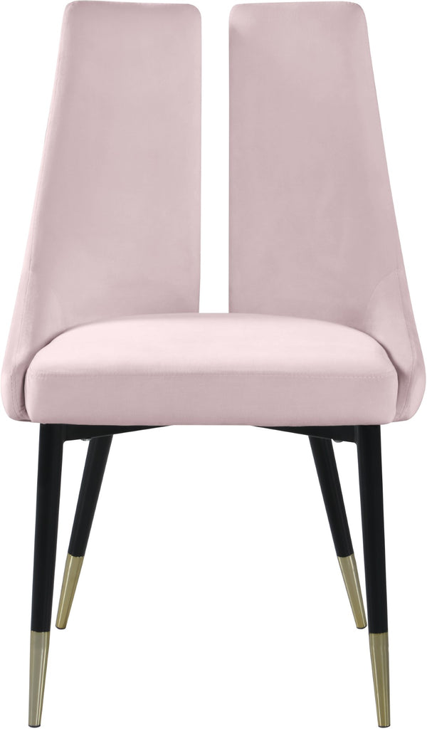 Sleek Velvet / Engineered Wood / Metal / Foam Contemporary Pink Velvet Dining Chair - 22" W x 24.5" D x 35.5" H