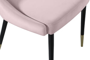 Sleek Velvet / Engineered Wood / Metal / Foam Contemporary Pink Velvet Dining Chair - 22" W x 24.5" D x 35.5" H