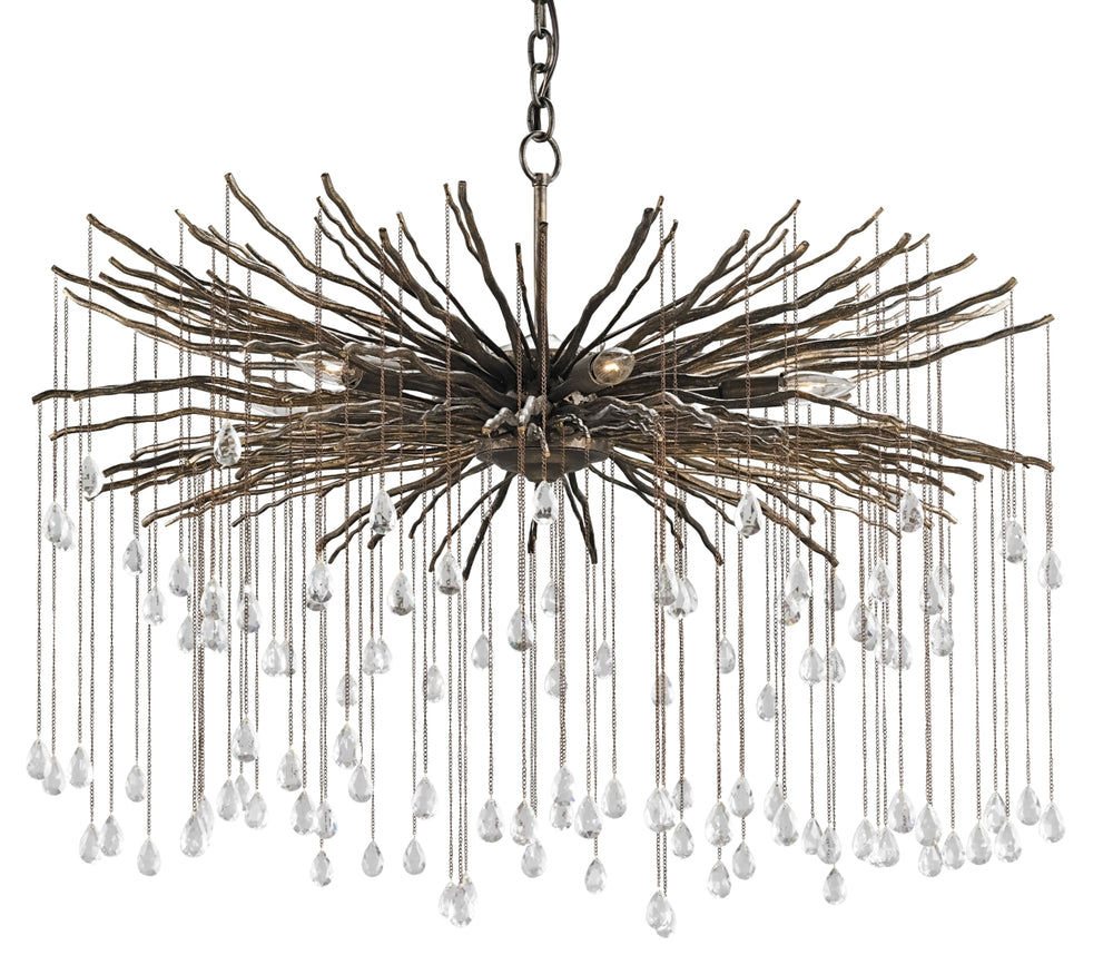 Fen Large Chandelier - Stunning Wrought Iron & Crystal Design with Cupertino Finish for Elegant Spaces