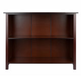 Winsome Wood Milan 2-Section Bookcase, Wide Shelf, Walnut 94539-WINSOMEWOOD