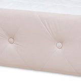 Baxton Studio Amaya Modern and Contemporary Light Pink Velvet Fabric Upholstered Full Size Daybed with Trundle