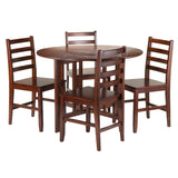 Alamo 5-Piece Round Drop Leaf Table with 4 Hamilton Ladder Back