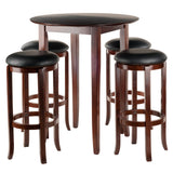 Fiona Round 5Piece High/Pub Table Set with PVC Stools