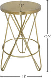 Mercury Iron Contemporary Gold Iron Counter Stool - 15" W x 15" D x 26.5" H