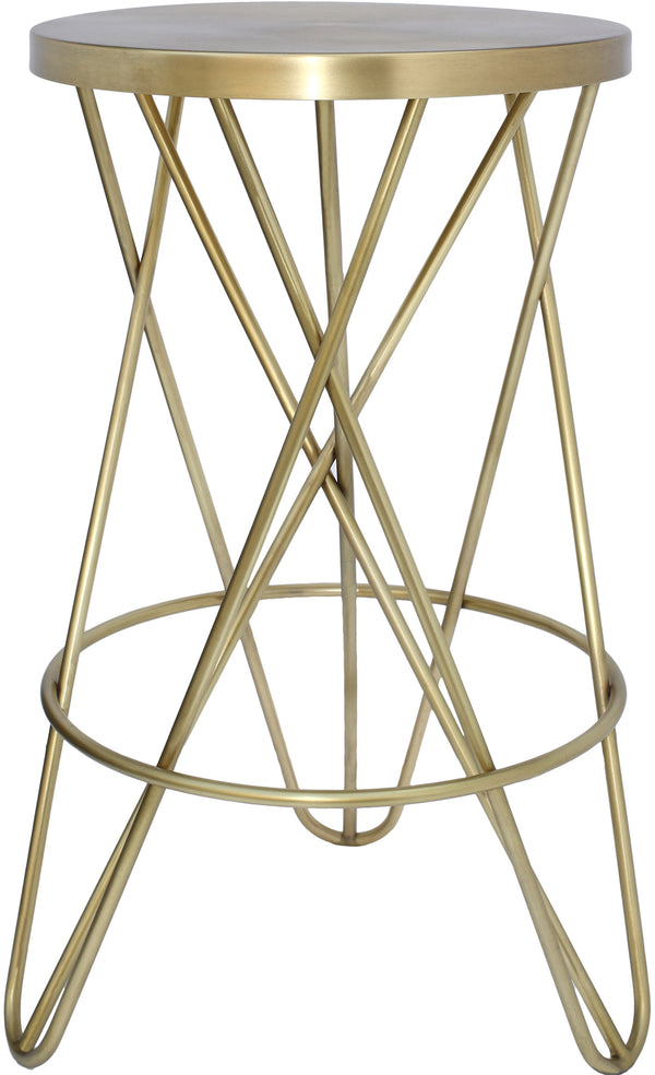 Mercury Iron Contemporary Gold Iron Counter Stool - 15" W x 15" D x 26.5" H