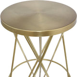 Mercury Iron Contemporary Gold Iron Counter Stool - 15" W x 15" D x 26.5" H