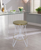 Mercury Iron Contemporary White Iron Counter Stool - 15" W x 15" D x 26.5" H