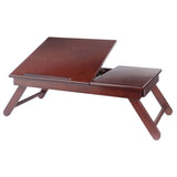 Winsome Wood Alden Flip Top Bed Desk, Tray with Drawer, Walnut 94623-WINSOMEWOOD