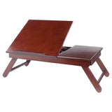 Winsome Wood Alden Flip Top Bed Desk, Tray with Drawer, Walnut 94623-WINSOMEWOOD