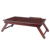 Winsome Wood Alden Flip Top Bed Desk, Tray with Drawer, Walnut 94623-WINSOMEWOOD