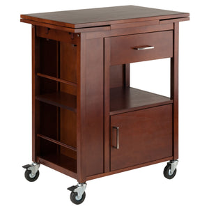 Winsome Wood Gregory Extendable Top Kitchen Cart, Walnut 94643-WINSOMEWOOD