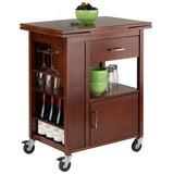 Winsome Wood Gregory Extendable Top Kitchen Cart, Walnut 94643-WINSOMEWOOD