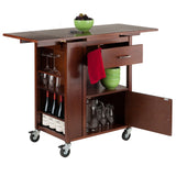 Winsome Wood Gregory Extendable Top Kitchen Cart, Walnut 94643-WINSOMEWOOD