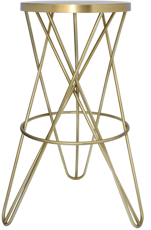 Mercury Iron Contemporary Gold Iron Bar Stool - 15" W x 15" D x 30.5" H