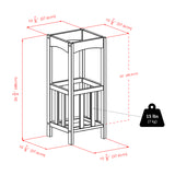 Winsome Wood Rex Umbrella Stand with Metal Tray, Walnut 94712-WINSOMEWOOD