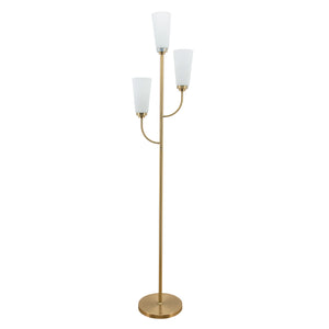 Sagebrook Home Contemporary Frosted Glass 3-bulbs Floor  Lamp 50808-02 Gold Glass