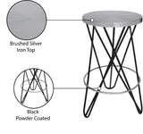 Mercury Iron Contemporary Black Iron Counter Stool - 15" W x 15" D x 26.5" H