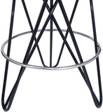 Mercury Iron Contemporary Black Iron Counter Stool - 15" W x 15" D x 26.5" H