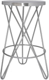 Mercury Iron Contemporary Silver Iron Counter Stool - 15" W x 15" D x 26.5" H