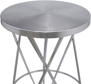 Mercury Iron Contemporary Silver Iron Counter Stool - 15" W x 15" D x 26.5" H