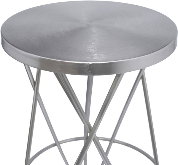 Mercury Iron Contemporary Silver Iron Counter Stool - 15" W x 15" D x 26.5" H