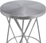 Mercury Iron Contemporary Silver Iron Counter Stool - 15" W x 15" D x 26.5" H