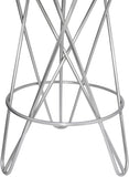 Mercury Iron Contemporary Silver Iron Counter Stool - 15" W x 15" D x 26.5" H