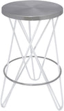 Mercury Iron Contemporary White Iron Counter Stool - 15" W x 15" D x 26.5" H