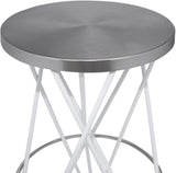 Mercury Iron Contemporary White Iron Counter Stool - 15" W x 15" D x 26.5" H