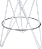 Mercury Iron Contemporary White Iron Counter Stool - 15" W x 15" D x 26.5" H