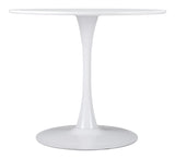 Zuo Modern Opus MDF, Steel Modern Commercial Grade Dining Table White MDF, Steel