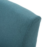 Kassi Contemporary Fabric Slipper Accent Chair, Dark Teal and Matte Black Noble House