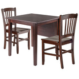 Perrone 3-Piece Dining Set, Drop Leaf Table & 2 Slat Back Chairs