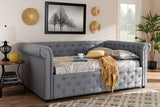 Baxton Studio Mabelle Modern and Contemporary Gray Fabric Upholstered Queen Size Daybed