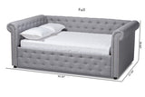 Baxton Studio Mabelle Modern and Contemporary Gray Fabric Upholstered Queen Size Daybed